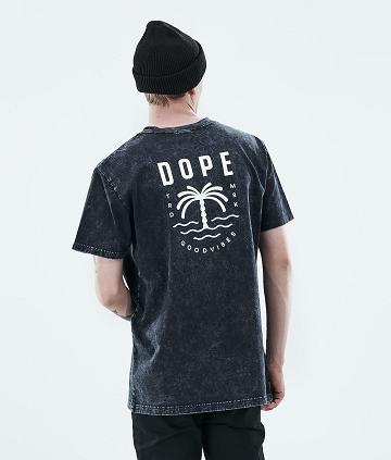 Camiseta Dope Daily Palm Hombre Negras | ESDN2981