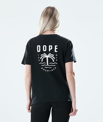 Camiseta Dope Regular Palm Mujer Negras | ESJJ3766