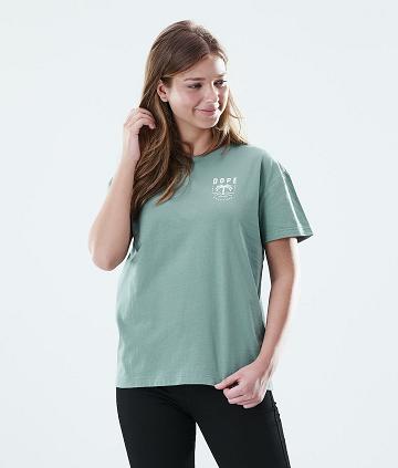 Camiseta Dope Regular Palm Mujer Verde | ESLH3764