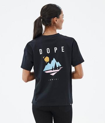 Camiseta Dope Standard W Pine Mujer Negras | ESTV3779