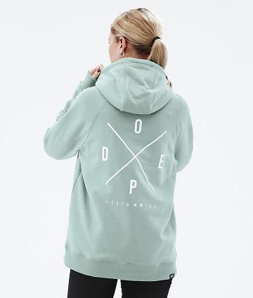 Sudadera Con Capucha Dope Common W 2X-Up Mujer Verde | ESTV3831