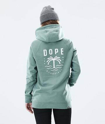 Sudadera Con Capucha Dope Regular Palm Mujer Verde | ESOR3852