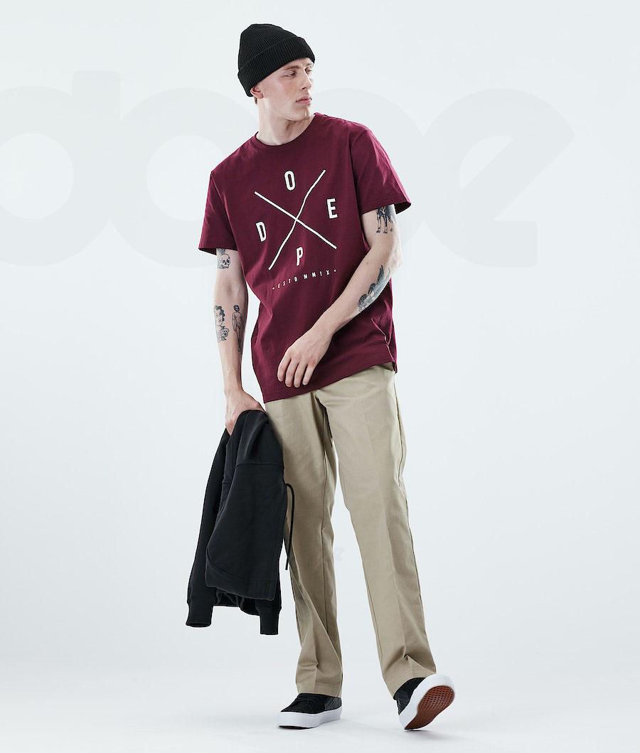 Camiseta Dope Daily 2X-UP Hombre Burdeos | ESGL2979