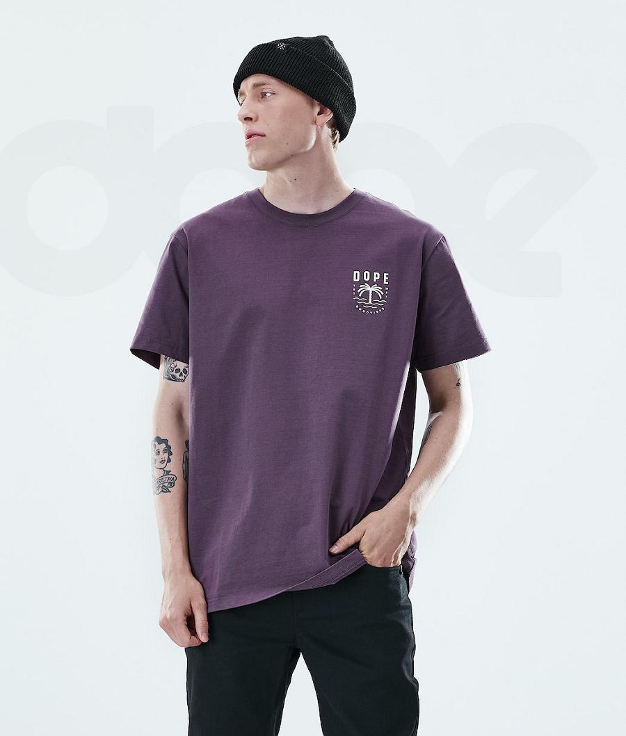 Camiseta Dope Daily Palm Hombre Moradas | ESSO2982