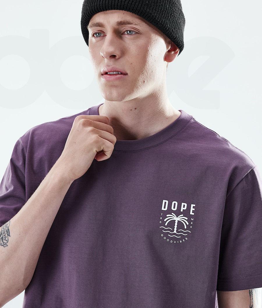 Camiseta Dope Daily Palm Hombre Moradas | ESSO2982