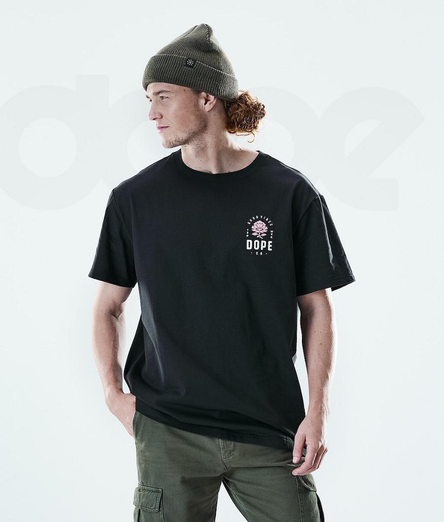 Camiseta Dope Daily Rose Hombre Negras | ESOR2985