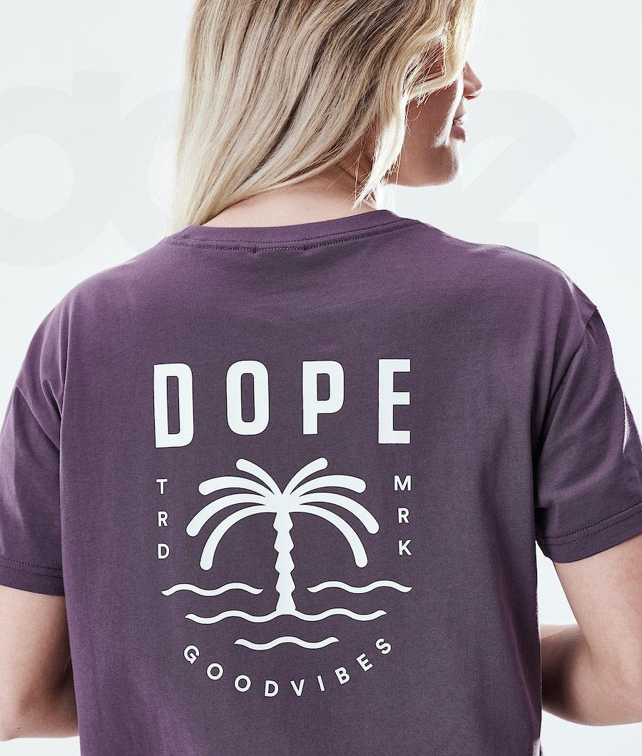 Camiseta Dope Regular Palm Mujer Moradas | ESKI3765