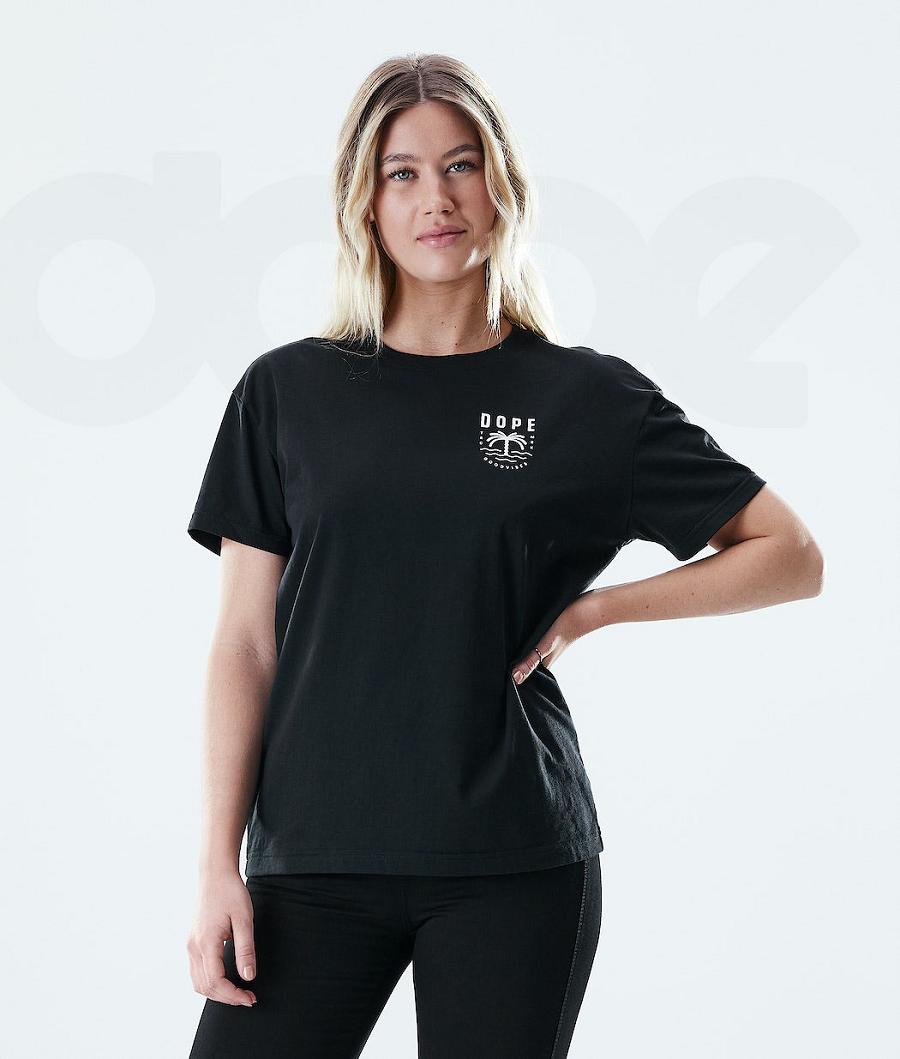 Camiseta Dope Regular Palm Mujer Negras | ESJJ3766