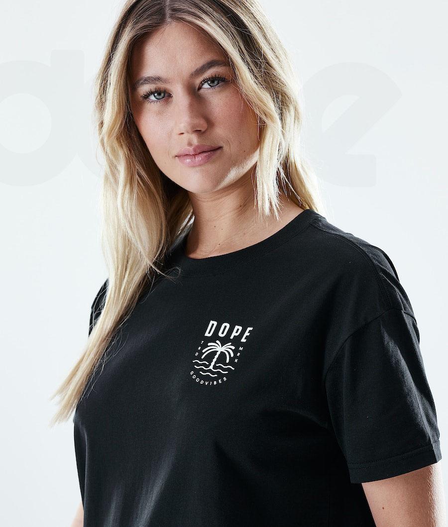 Camiseta Dope Regular Palm Mujer Negras | ESJJ3766