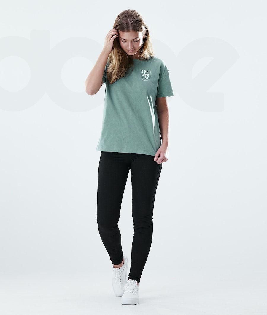 Camiseta Dope Regular Palm Mujer Verde | ESLH3764