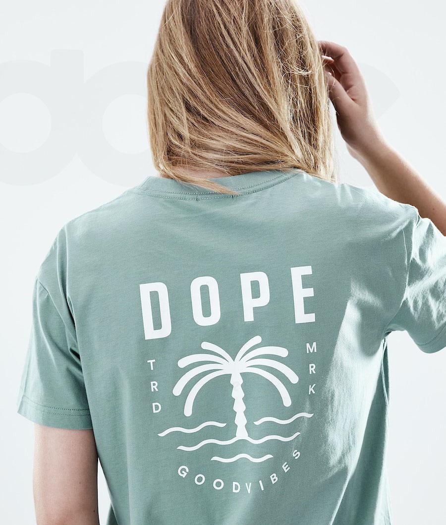 Camiseta Dope Regular Palm Mujer Verde | ESLH3764