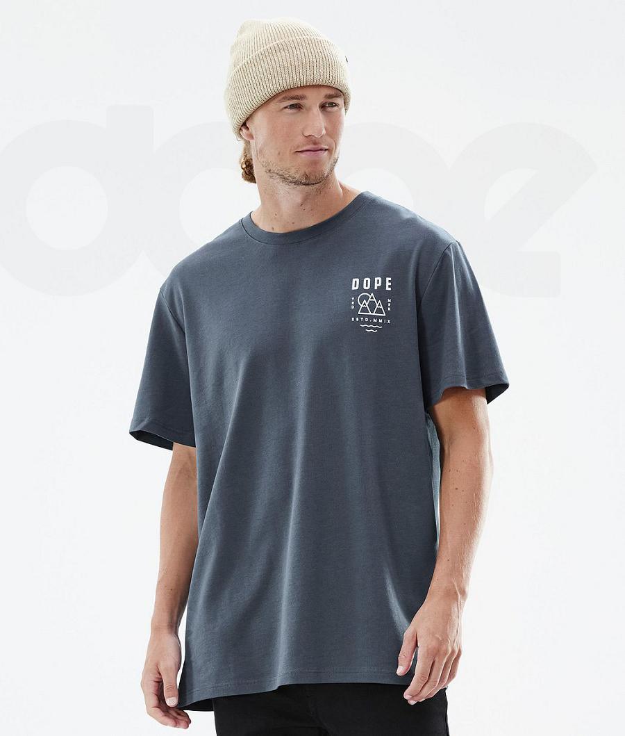 Camiseta Dope Standard Summit Hombre Azules | ESGL2997