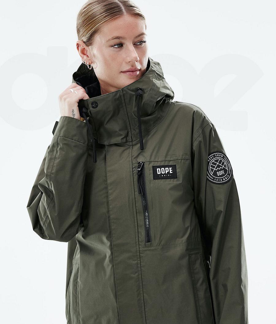 Chaquetas Al Aire Libre Dope Blizzard Light W Full Zip Mujer Verde Oliva Verde | ESIS3724