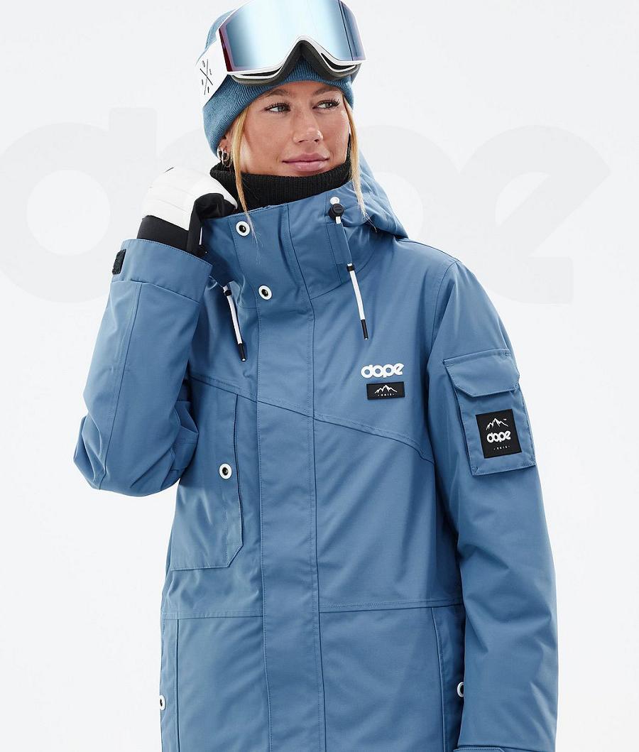 Chaquetas Snowboard Dope Adept W Mujer Azules Gris | ESAP3382