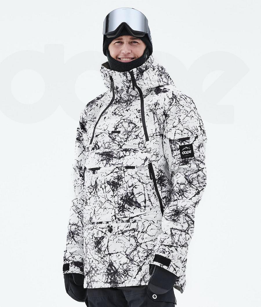 Chaquetas Snowboard Dope Akin 2021 Hombre Blancas Negras | ESYU2748