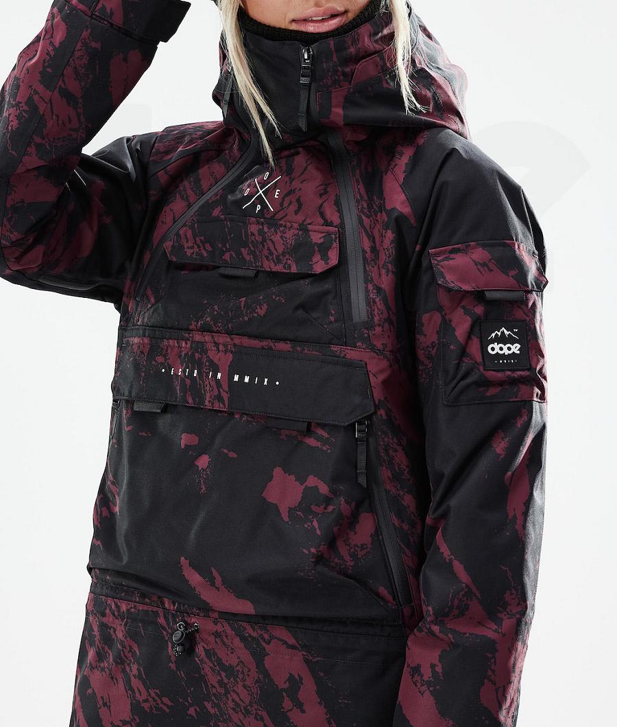 Chaquetas Snowboard Dope Akin W 2021 Paint Mujer Burdeos | ESWY3418