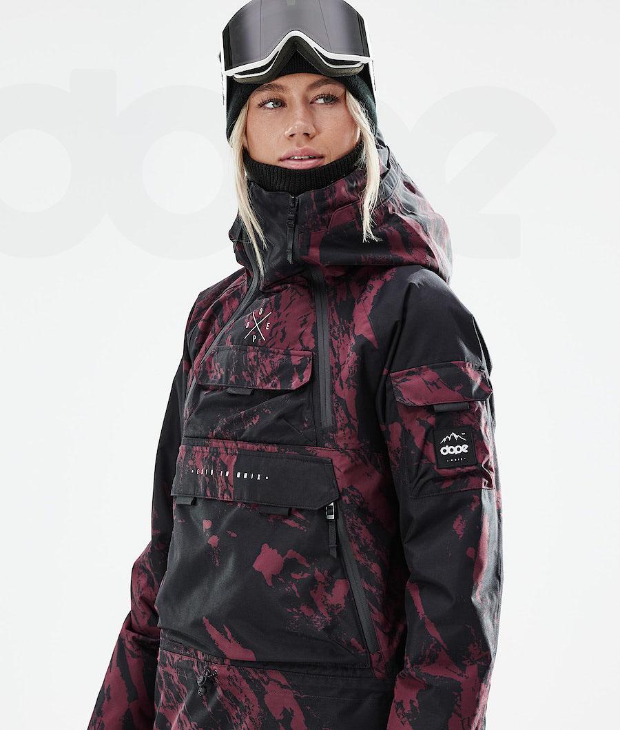 Chaquetas Snowboard Dope Akin W 2021 Paint Mujer Burdeos | ESWY3418