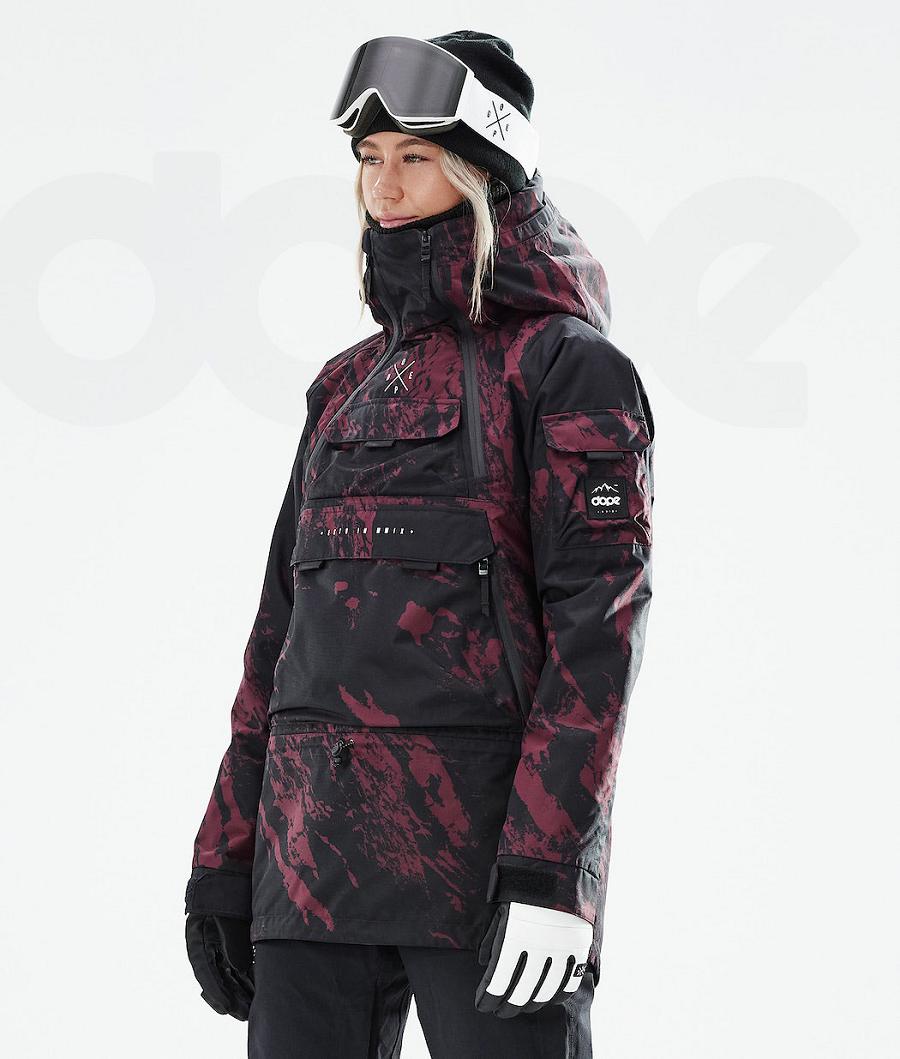 Chaquetas Snowboard Dope Akin W 2021 Paint Mujer Burdeos | ESWY3418