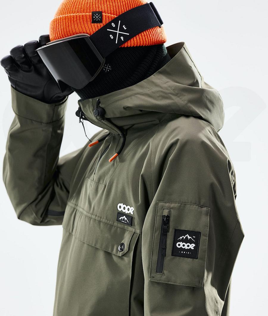 Chaquetas Snowboard Dope Annok 2021 Hombre Verde Oliva Verde Negras | ESNB2755