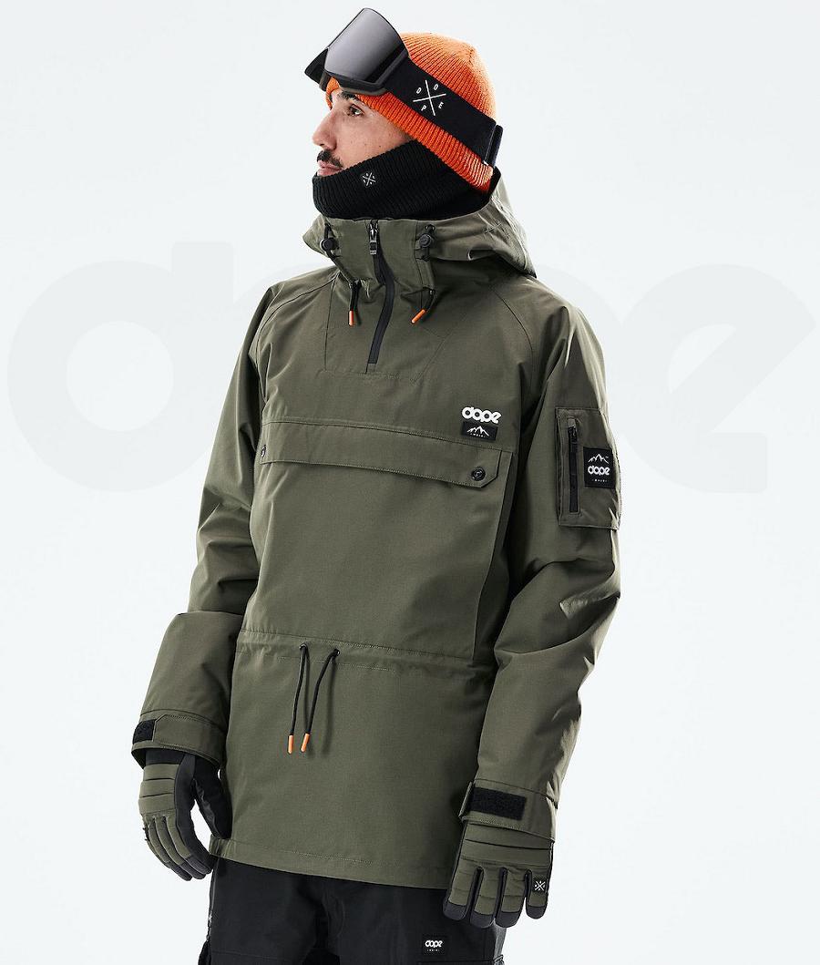 Chaquetas Snowboard Dope Annok 2021 Hombre Verde Oliva Verde Negras | ESNB2755