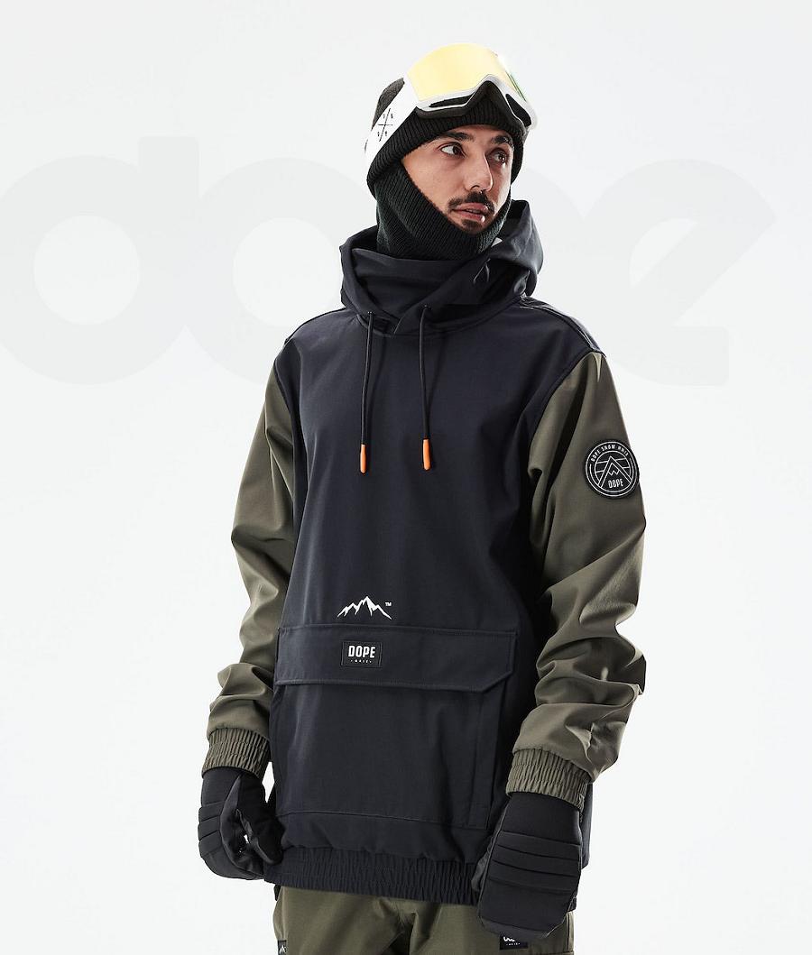 Chaquetas Snowboard Dope Wylie Patch Hombre Negras Verde | ESCE2829