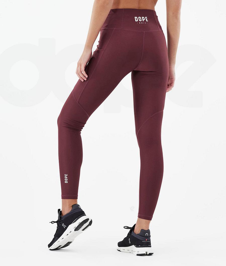 Leggins Dope Lofty Tech Burgundy Mujer Burdeos | ESEX3806