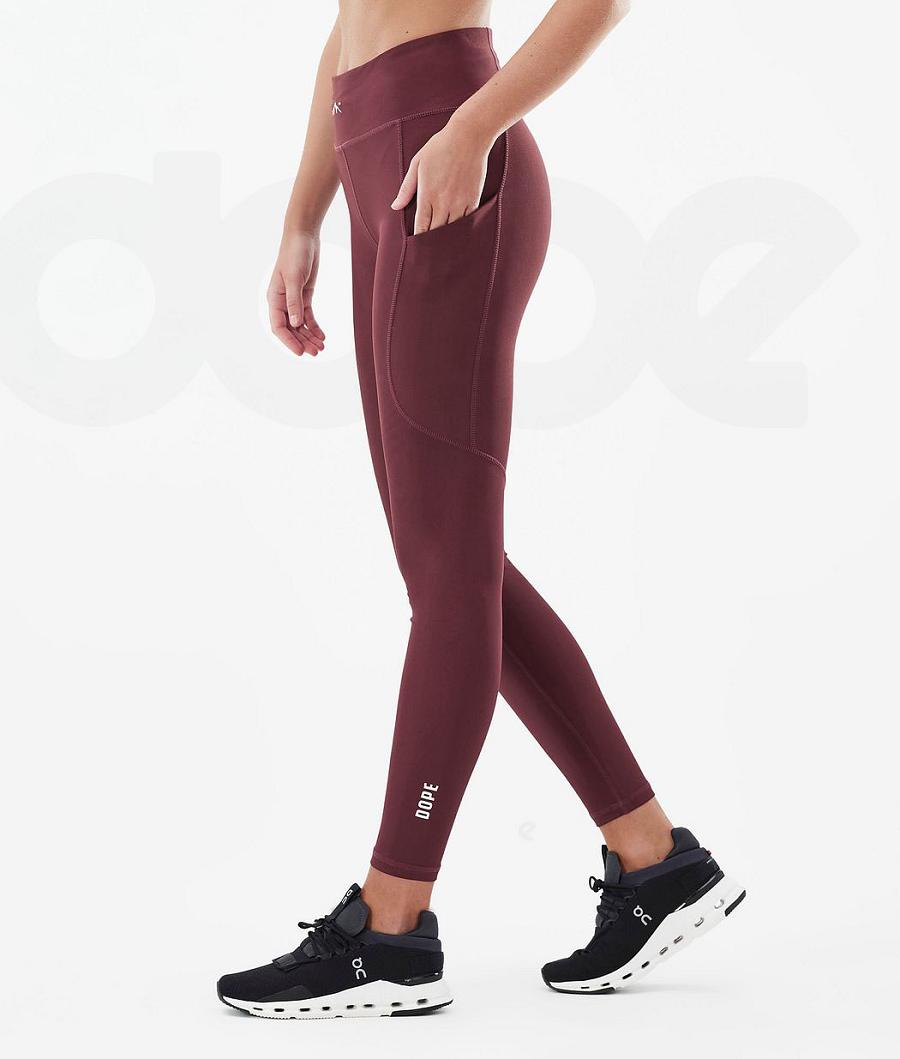 Leggins Dope Lofty Tech Burgundy Mujer Burdeos | ESEX3806