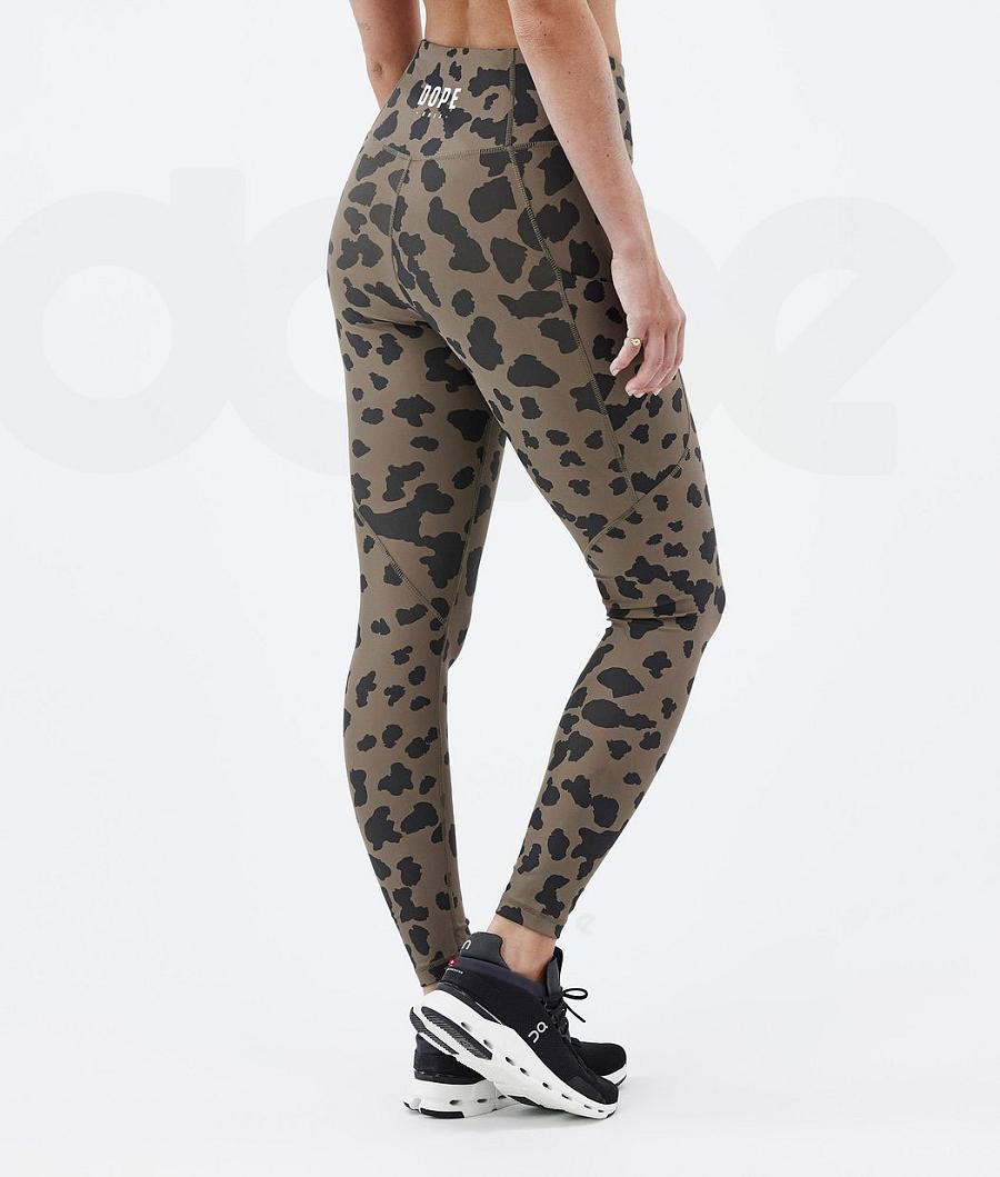 Leggins Dope Lofty Tech Dots Mujer Marrones | ESMA3809