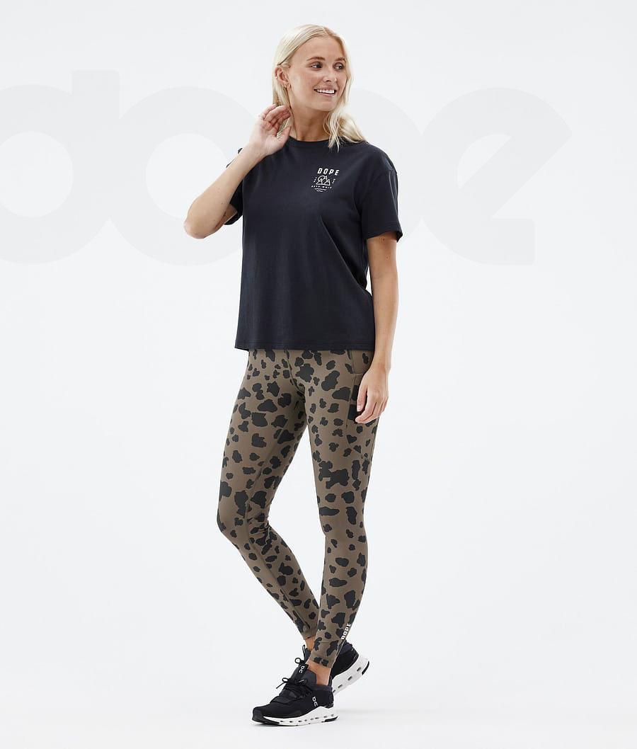 Leggins Dope Lofty Tech Dots Mujer Marrones | ESMA3809