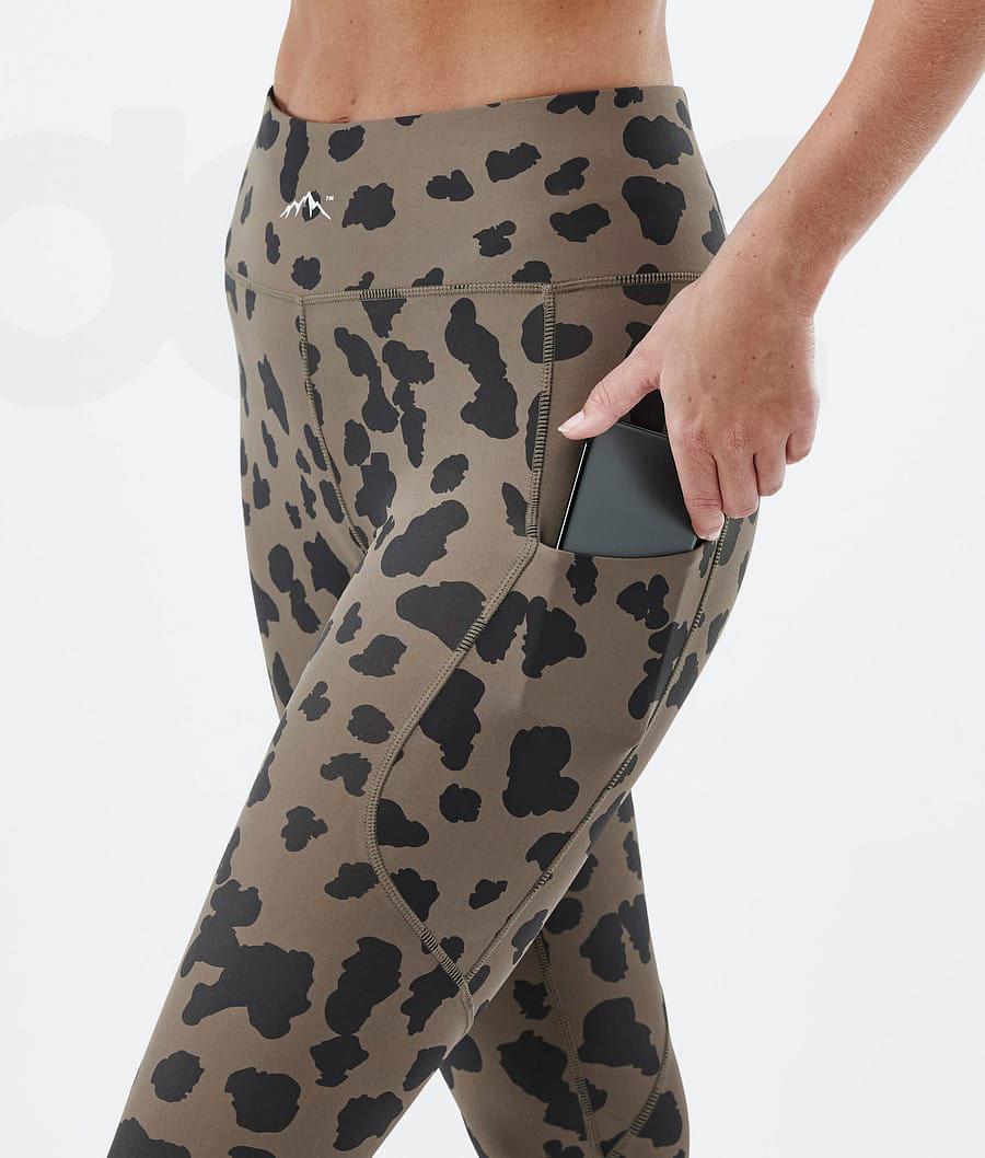 Leggins Dope Lofty Tech Dots Mujer Marrones | ESMA3809