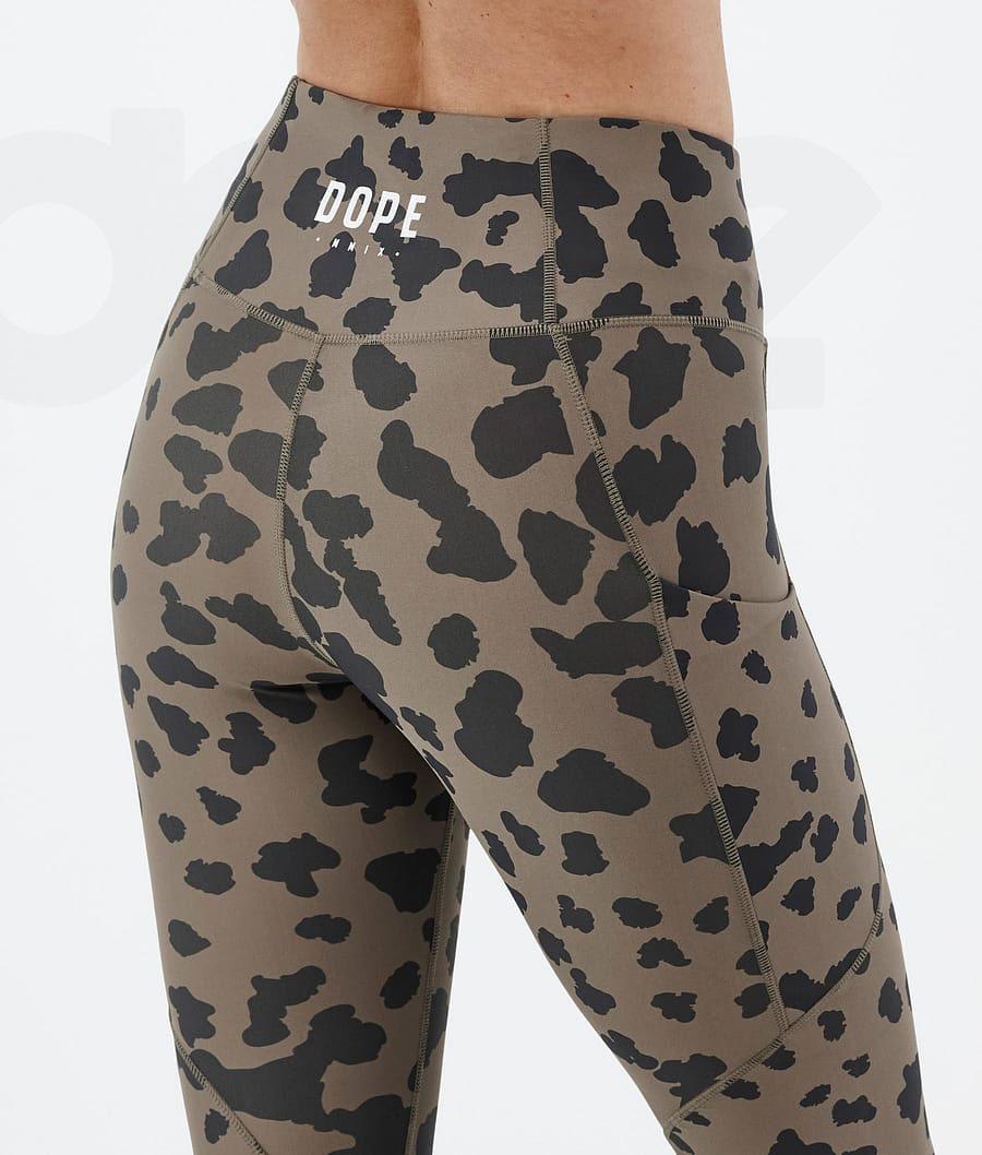 Leggins Dope Lofty Tech Dots Mujer Marrones | ESMA3809