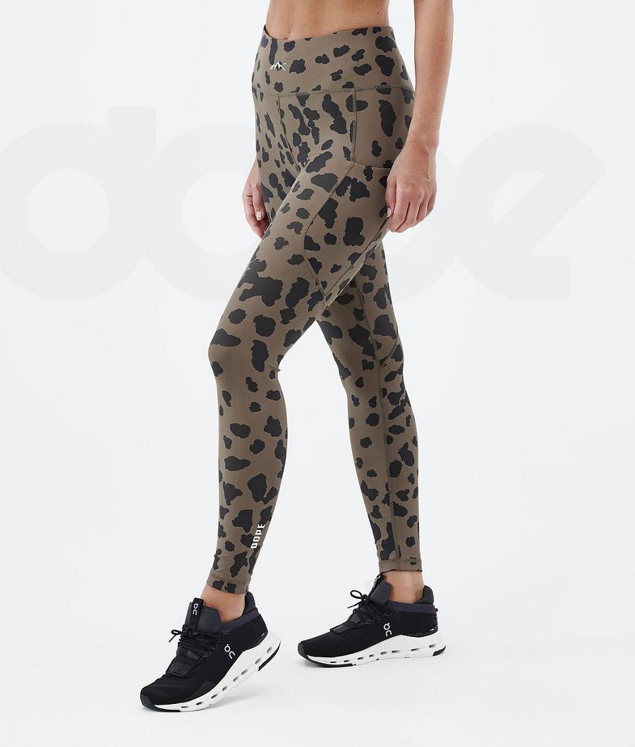 Leggins Dope Lofty Tech Dots Mujer Marrones | ESMA3809