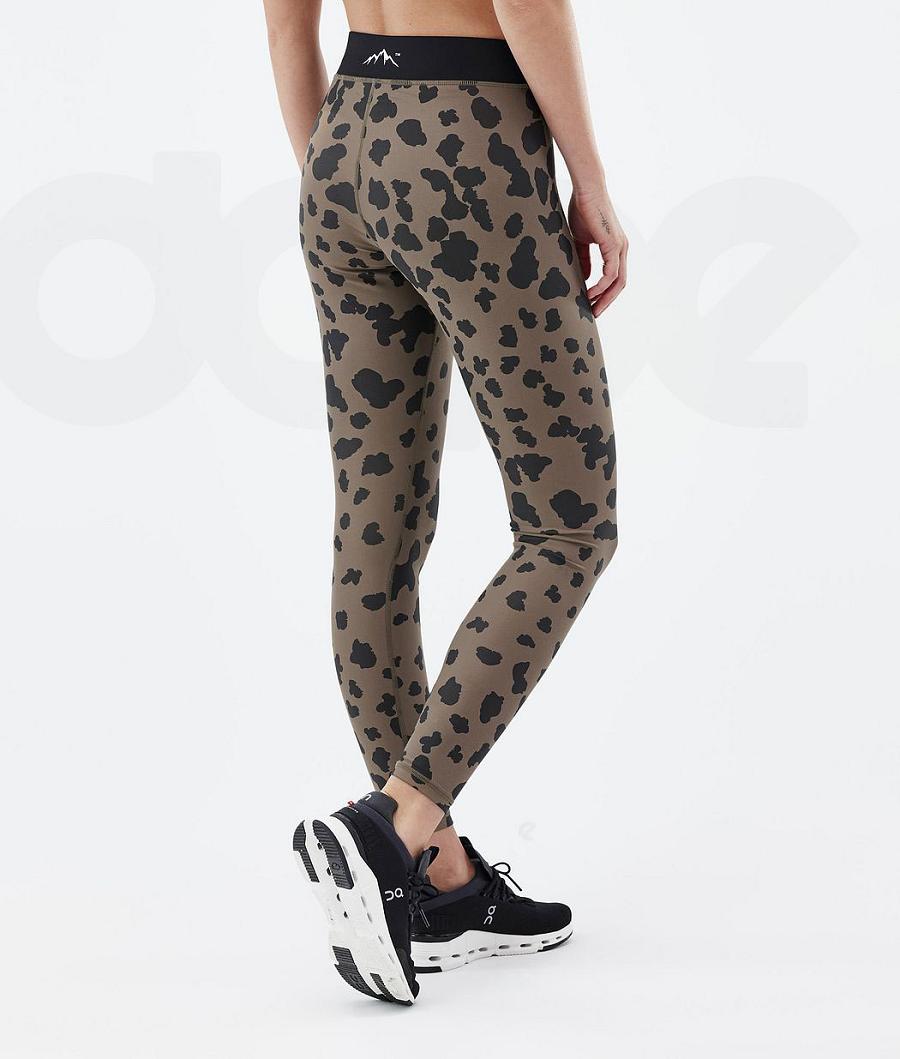 Leggins Dope Razor Dots Mujer Marrones | ESFM3822