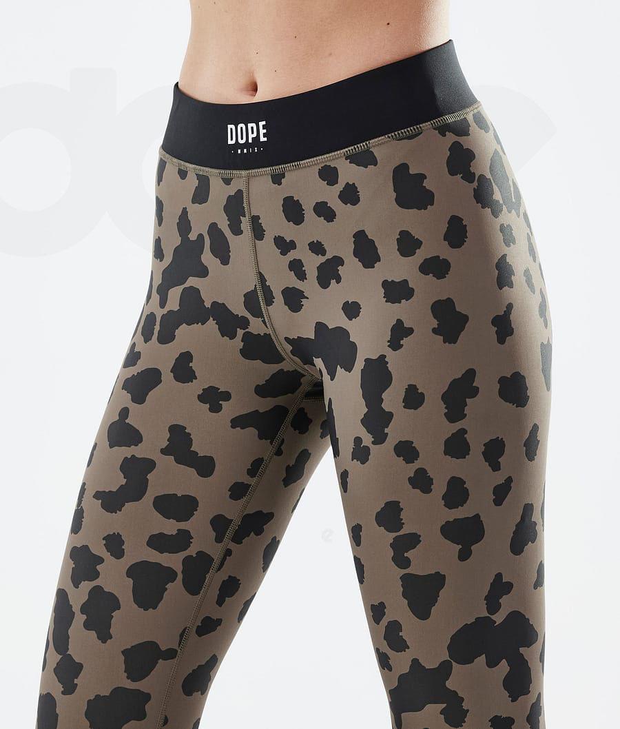 Leggins Dope Razor Dots Mujer Marrones | ESFM3822