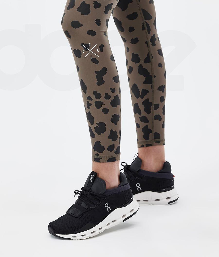 Leggins Dope Razor Dots Mujer Marrones | ESFM3822