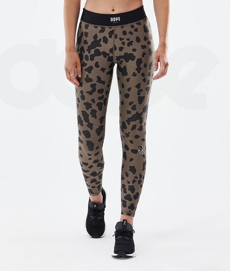 Leggins Dope Razor Dots Mujer Marrones | ESFM3822