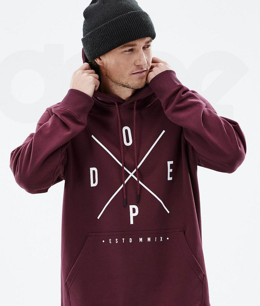 Sudadera Con Capucha Dope Common 2X-Up Hombre Burdeos | ESDN2999