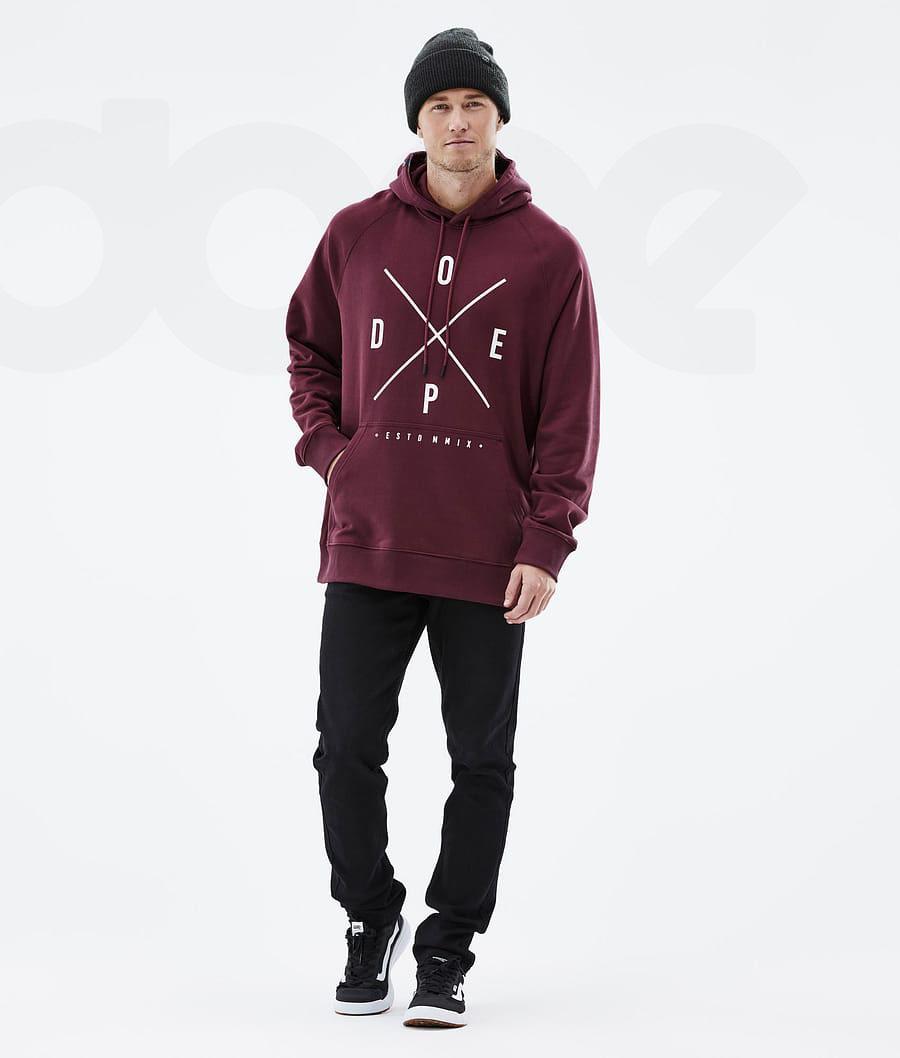 Sudadera Con Capucha Dope Common 2X-Up Hombre Burdeos | ESDN2999