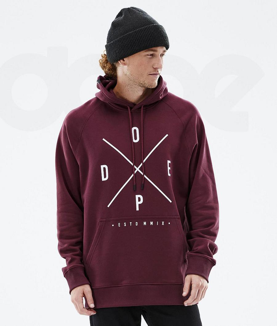 Sudadera Con Capucha Dope Common 2X-Up Hombre Burdeos | ESDN2999