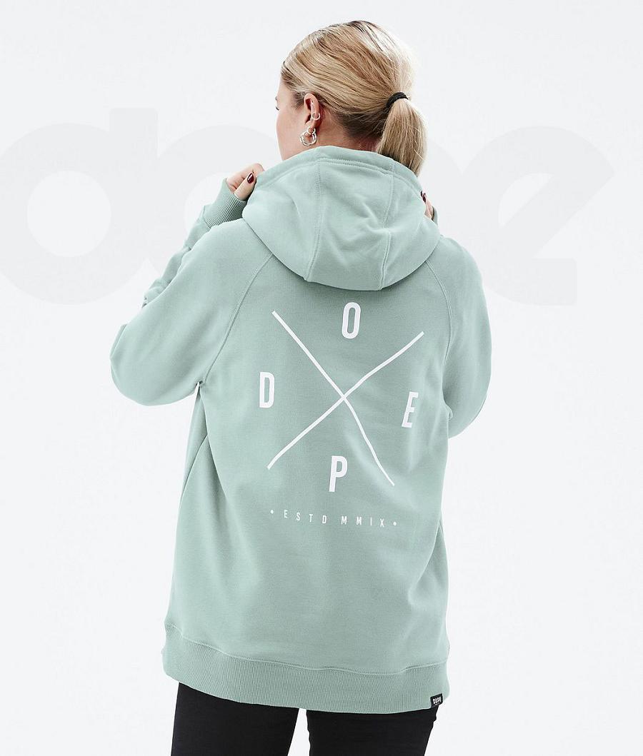 Sudadera Con Capucha Dope Common W 2X-Up Mujer Verde | ESTV3831