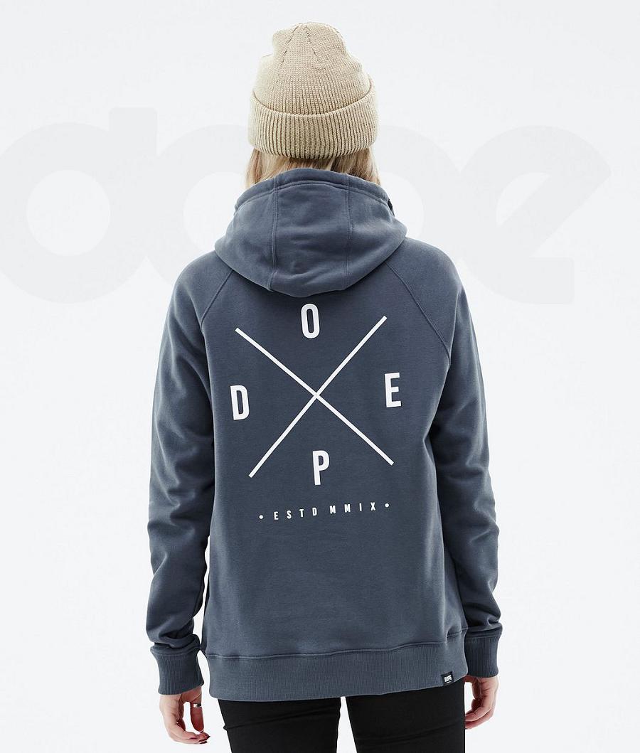 Sudadera Con Capucha Dope Common W 2X-Up Mujer Azules | ESUT3829