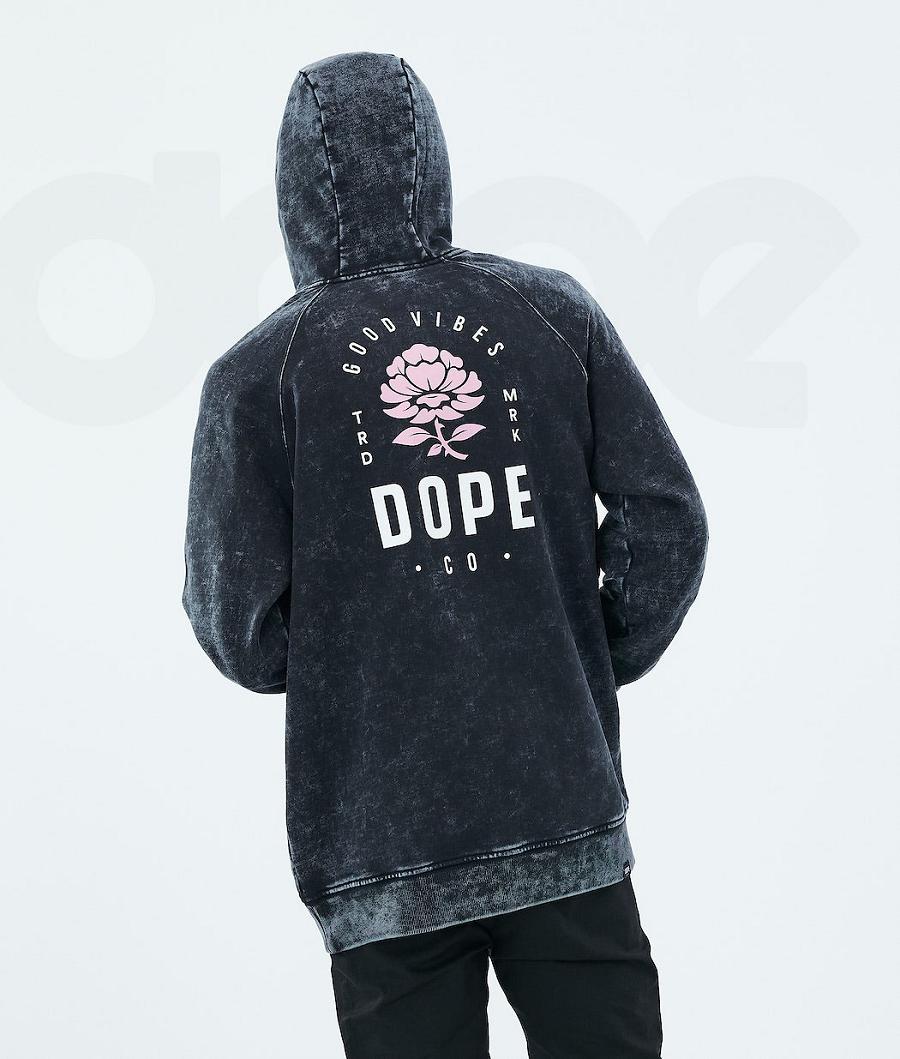 Sudadera Con Capucha Dope Daily Rose Hombre Rosas Negras | ESKI3020