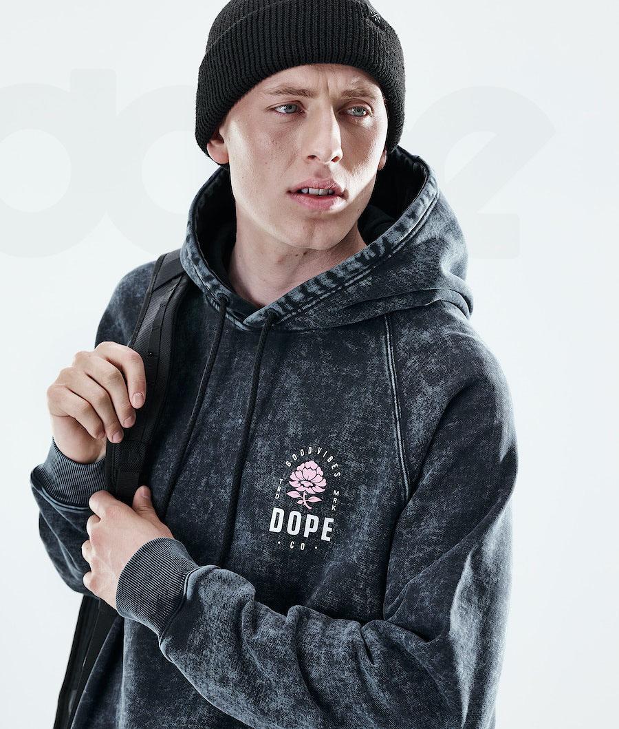 Sudadera Con Capucha Dope Daily Rose Hombre Rosas Negras | ESKI3020