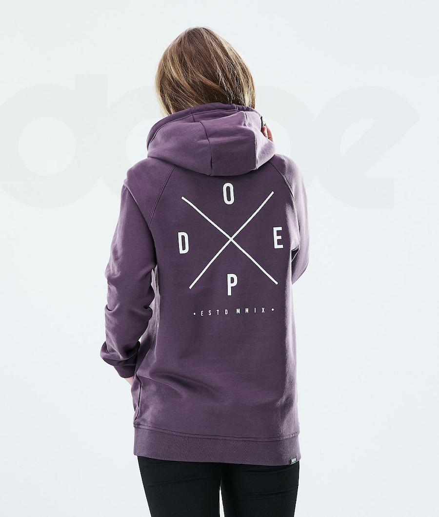 Sudadera Con Capucha Dope Regular 2X-UP Mujer Moradas | ESHK3845